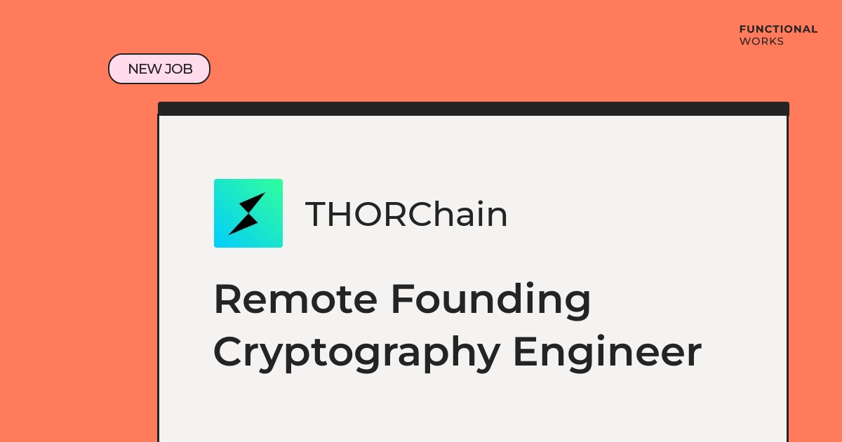 Check out THORChain 🚀 They're looking for a Remote Founding Cryptography Engineer working with Rust, C++ & Cryptography Apply now or tag someone who would be a good fit! 🙌 functional.works-hub.com/jobs/remote-fo… #remotework #remotejobs #rust
