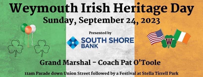 Looking forward to this years @DayWeymouth on September 24th. The Parade kicks off at 11am from Hamilton School along Union St into Columbian Square. Following the parade there will be a festival at Stella Park. See you there! @WhsDungeon @WeymouthFB @Local1616Wfd @BPDPipesDrums