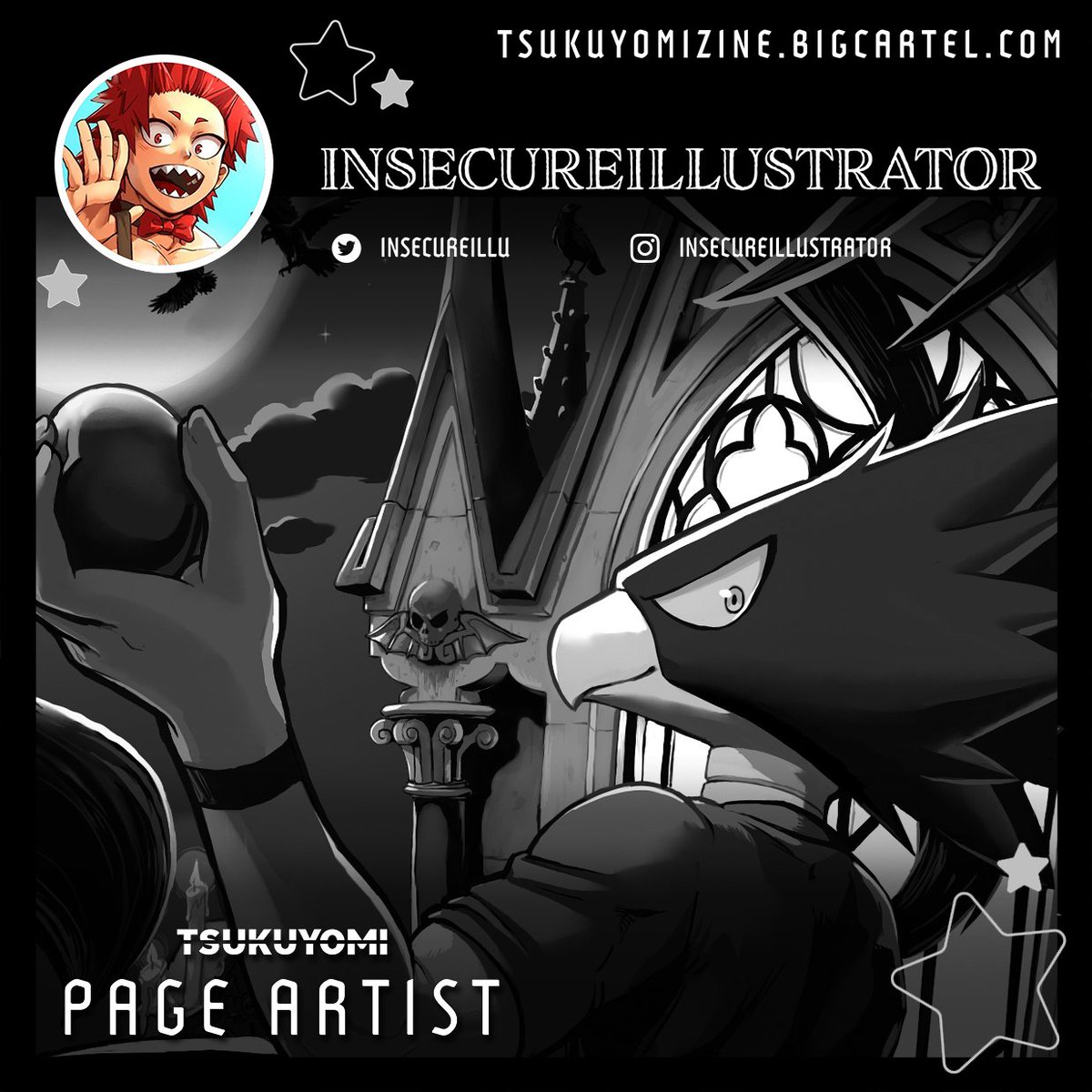 I've forged another dark offering to @tsukuyomizine! Behold, my final contribution! I cast it into the abyss of twitter and bid you gaze upon tsukuyomizine.bigcartel.com while you still can! The hourglass runs dry, embrace the darkness before it is too late! Pre-orders end TODAY! 🐦‍⬛