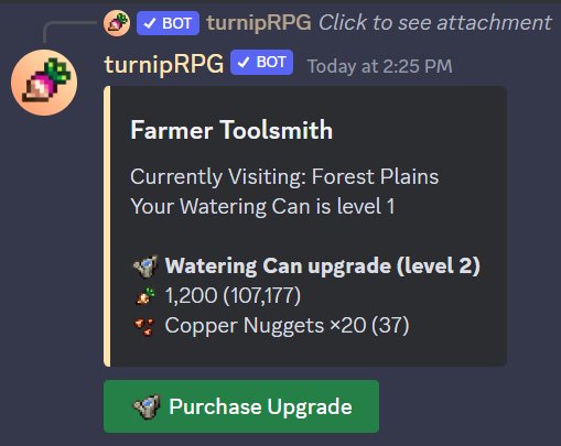 turnipRPG's tweet photo. 🪩 New Feature: Merchants 🎉

× Randomly visits different areas in different servers
× Different professions
× Sells items
× Upgrades tools https://t.co/AUtD8M3sb5