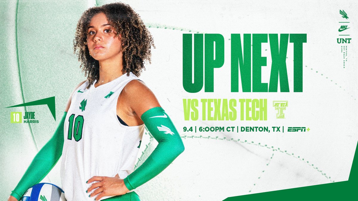 Home sweet home 🏡

Join us tomorrow night at the North Texas Volleyball Center for a 𝗪𝗛𝗜𝗧𝗘 𝗢𝗨𝗧 against Texas Tech!

🎟️ northtex.as/47Won99
📰 northtex.as/3qRkWzU

#GMG 🟢🦅