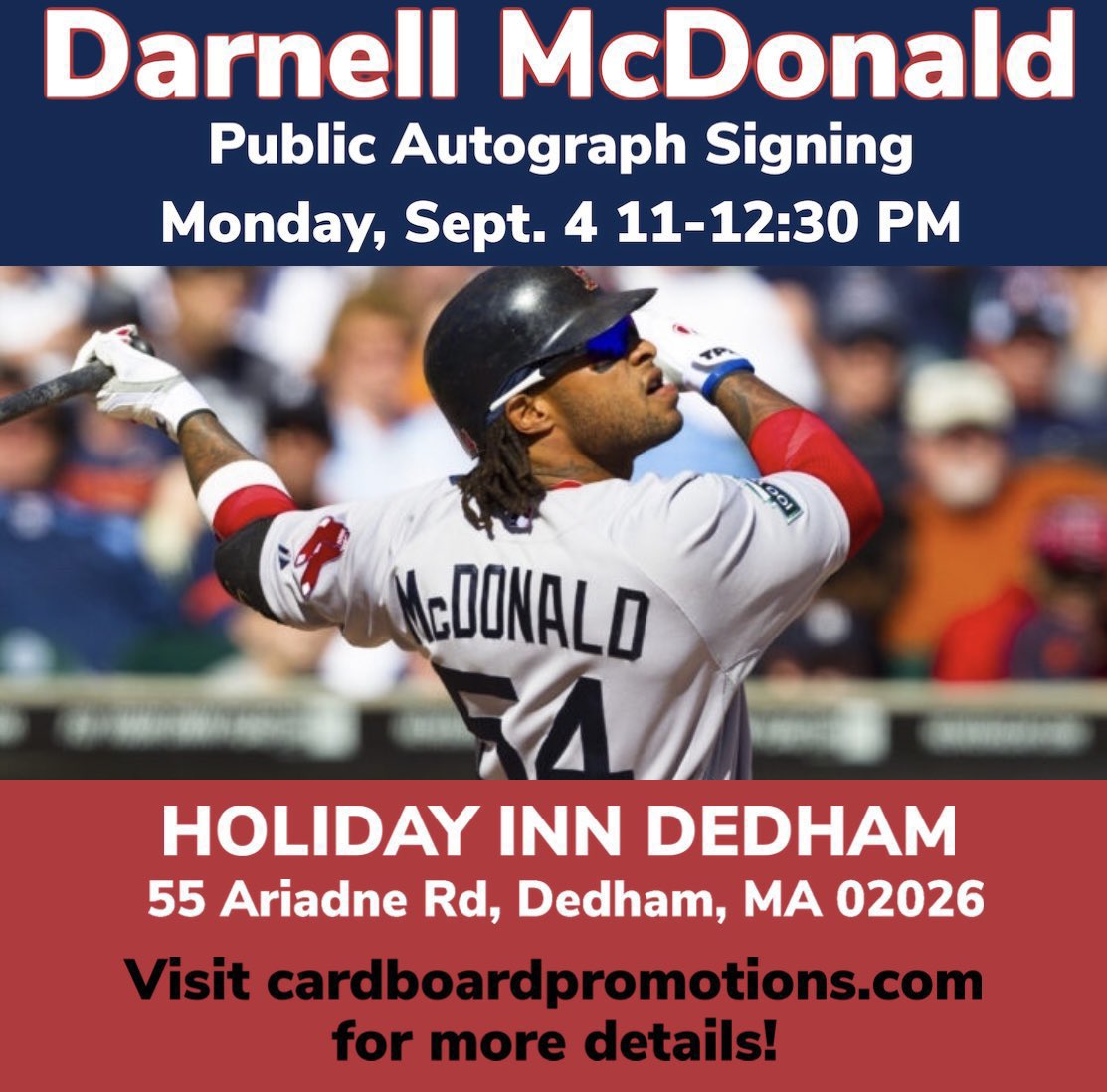 MacDime54's tweet image. 🚨RED SOX NATION🚨

Come out and meet me TOMORROW Labor Day Sept. 4th from 11-12:30pm at Cardboard Promotions Show at the Holiday Inn Dedham! (MA) 

Visit cardboardpromotions.com for more info! #dirtywater   #LetsGooooo
