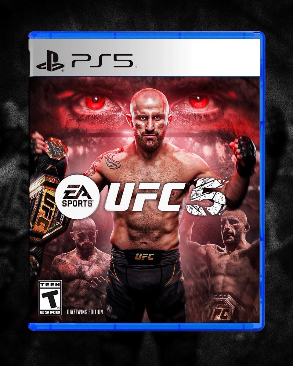 MMAUNCENSORED1's tweet photo. 6 days away from UFC 5 reveal. UFC 5 will be released on October 27 on PS5 & Xbox Series X/S. No PC 

Alexander Volkanovski and Valentina Shevchenko are the official cover athletes of UFC 5.

Israel Adesanya to be on the deluxe edition.

The Beta will start in September. 

Mike Tyson, Muhammad Ali, and Fedor Emelianenko will be available as pre-order bonuses.

- Submission mini-games removed, replaced by a newly built system based on transitions.

- Eight regions on each fighter for bruising, cuts and swelling.

- New cinematic replay for knockouts

- Fighters can suffer broken noses, swelled eyes and more.

- Online Career mode. 

-Players will notice enhanced ground & pound mechanics, featuring realistic elbow strikes and body punches that will make each fight feel more immersive and intense.

Additionally, the game introduces new spinning attacks and calf kicks, providing players with a wider range of striking techniques to utilize during bouts. These new animations add depth and realism to the gameplay, ensuring that each fight feels unique and engaging.

Are you ready to play? Which character is your go to? 

[per Mike Straw / Insider Gaming / MMA Orbit]
Cover art @DiaztwinsMMA 

#UFC5 #UFC #MMATwitter