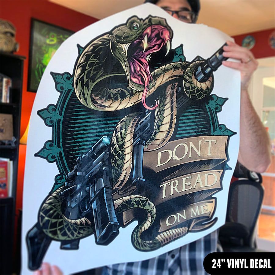 flylanddesigns's tweet photo. Here's a snake and rifle illustration I created a while back - I had a bunch of HUGE vinyl decals printed up for vehicles.
Available in giant 24", or a smaller, yet respectable 12" size here:
https://t.co/RnvjppGmbn
#decal #vinylwraps #vinylwrap #vinylart #wrapart #wrapartist https://t.co/PnjCjbKy8m