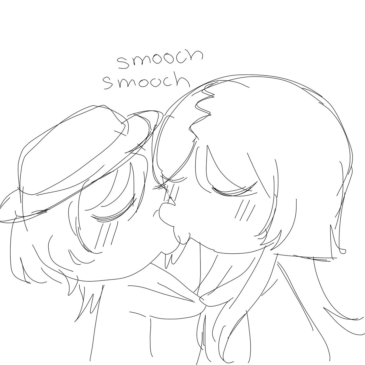 autisticfyodor's tweet photo. how do people draw kissing this is so difficult https://t.co/6N3csEdLE4