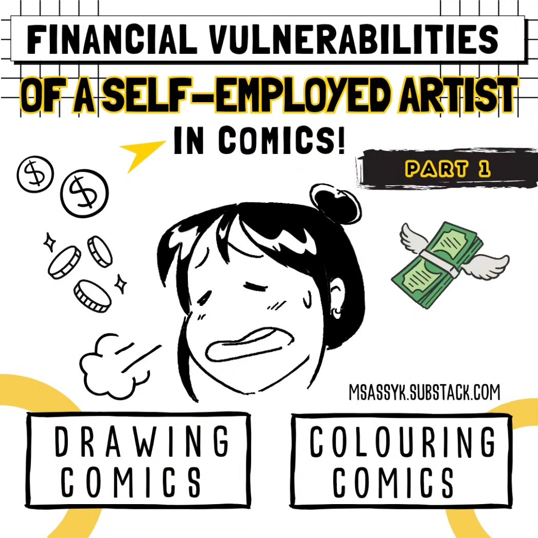 Hi, I've been working lots on my books, myself and writing lately. This month's a special one and I've got a lot to say. It's basically a mini-series about money and surviving as a self-employed artist. Sharing here in case it's useful to someone! msassyk.substack.com/p/financial-vu…