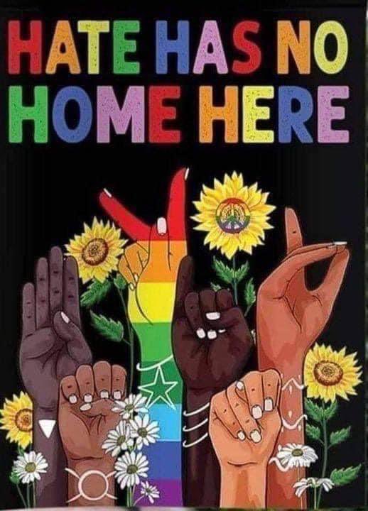AuthorJoeNBrown's tweet photo. Hate has no home 🏠 here. #HateWillLose ✌🏽 #LoveWins 🌾🌼🍁🌺🌹🌸🌷🌻🐚☮️ https://t.co/Tnv0mggRaZ