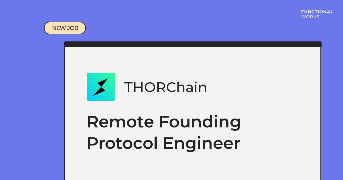 Job Opportunity 🔥 💼 Remote Founding Protocol Engineer 🏢 THORChain 💰 Flexible salary 🖥️ Work with Go, Cosmos SDK & Web3 Check out the details and apply now 👇 functional.works-hub.com/jobs/remote-se… #remotework #remotejobs #go