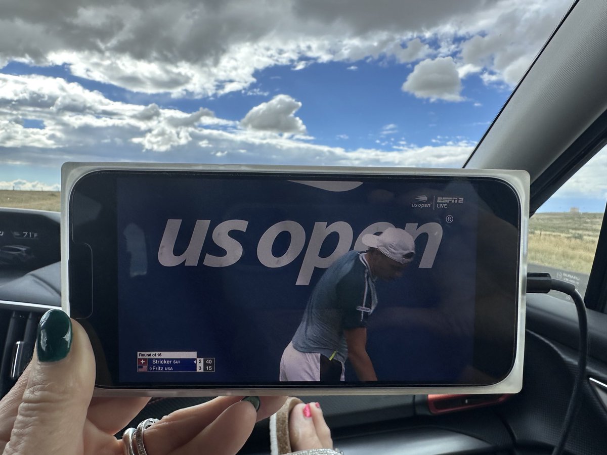 Wide open spaces driving cross country and not missing this LIVE US OPEN.