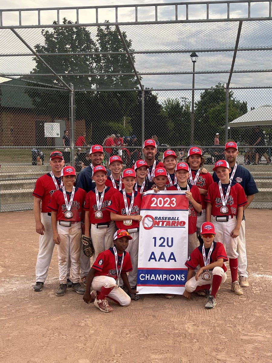 WhitbyBase2011's tweet photo. The boys did it. Won the 12u AAA @BaseballOntario championship. 

They had an amazing year seeing 3 tournament wins, helped our amazing 13u win elims, winning record in 13u league play, @EOBAbaseball Champions and the OBAs. 

Thanks to my players, asst coaches and parents. https://t.co/3b1NriOqyw