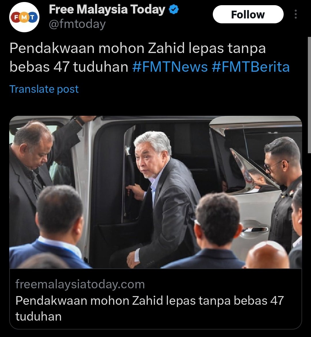 21badiuzzaman's tweet photo. Hakim dah perintah bela diri sebab ada prima facie. Pendakwaraya tiba tiba mohon Zahid dilepaskan tanpa bebas atau dalam bahasa undang undangnya Discharge Not Amounting to Acquittal (DNAA). Jarang ya berlaku pendakwaraya pula yang mohon.

This is a clear abuse of directive power. https://t.co/5U3ots0xSM