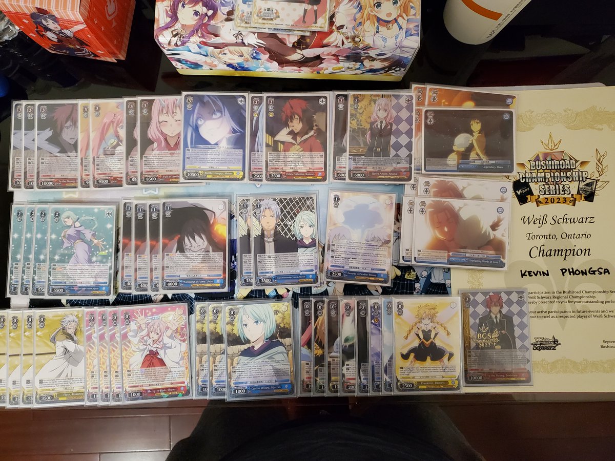 KP_Unlucky's tweet photo. Toronto BCS 2023 
Played 8 Pants Slime
R1 Bye
R2 RWBY (Pants/Sb) W
R3 TRV(Dual Laners/Choice) W
R4 HOL (8SB) L
R5 HOL(Azki/Gura) W
R6 AOT(Door/Choice)W
R7 HOL(Azki/Cali/Gura) W
R8 HOL(Azki/Gura) W 
T8
HOL (Azki/Gura)W
HOL(Azki/Gura)W
ATLA(Bar/SB) W
10-1 1st Place https://t.co/mYVKEE7RaQ