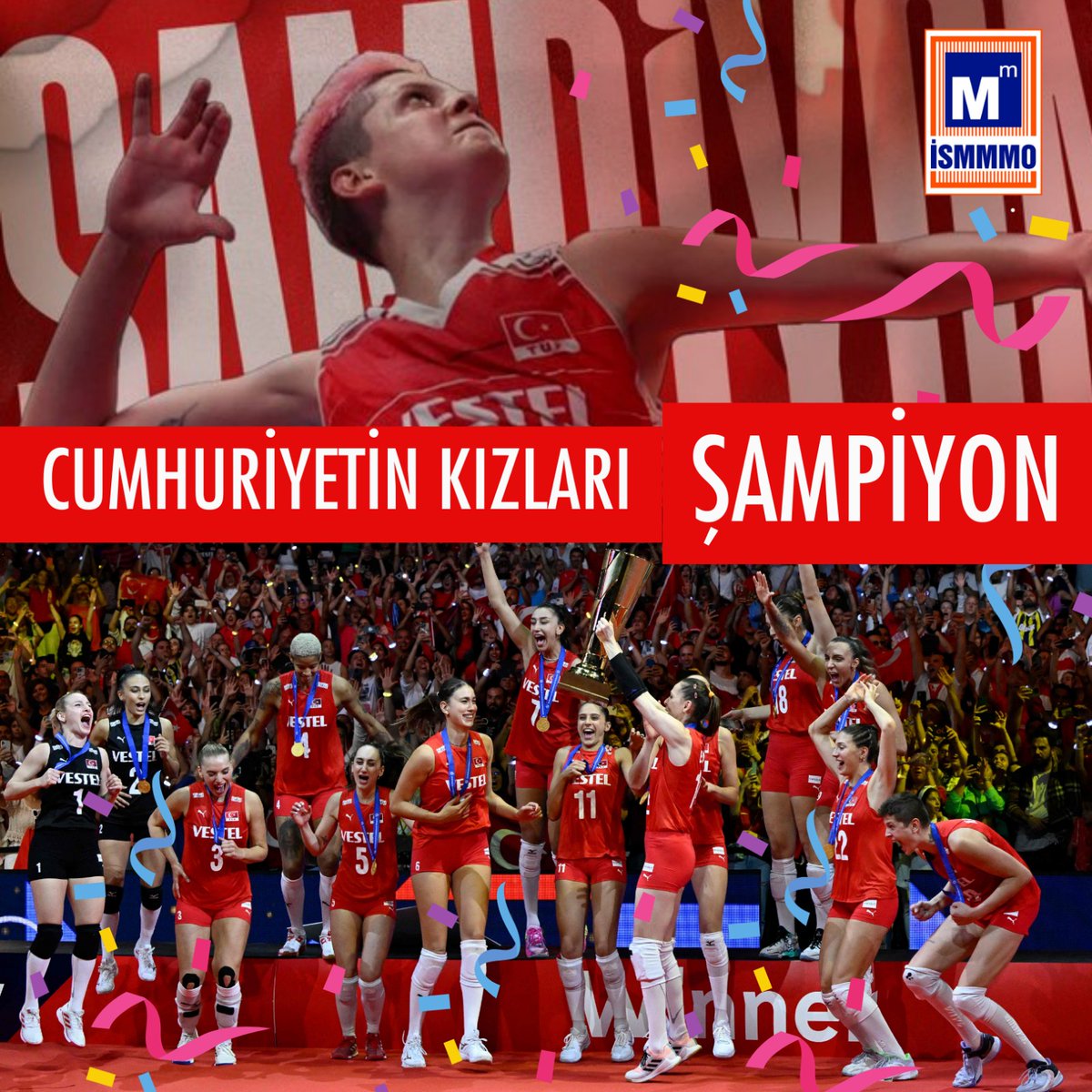 2023 CEV Avrupa Şampiyonası finalinde Sırbistan’ı yenerek şampiyon olan A Milli Kadın Voleybol Takımımızı kutluyoruz. #FileninSultanları
#ismmmo