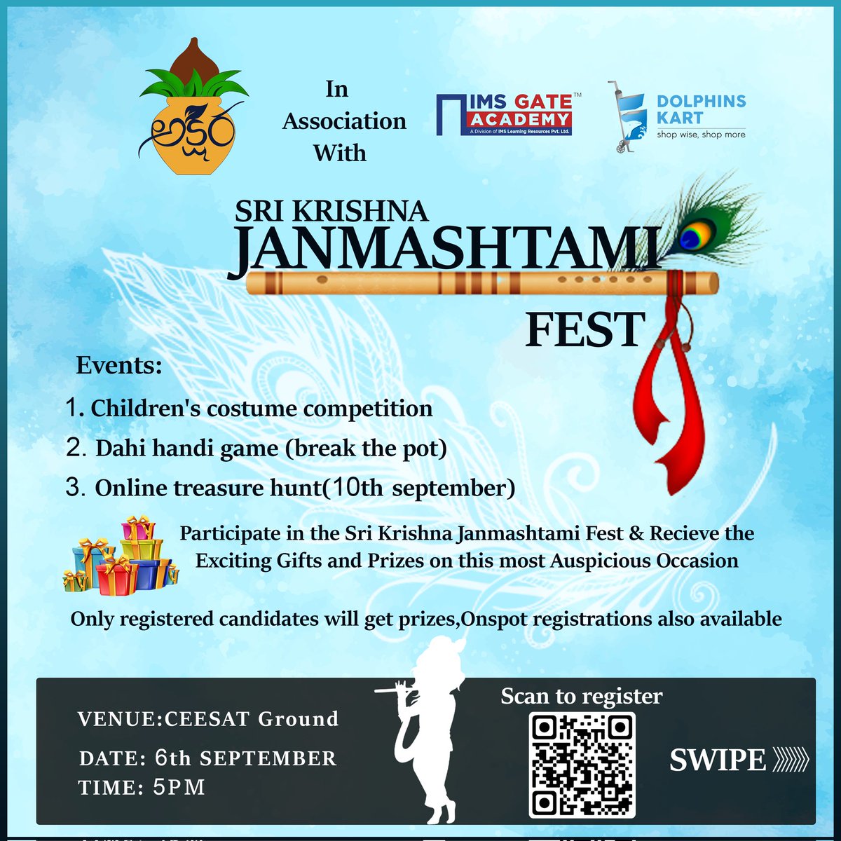 AksharaNitt's tweet photo. Krishnastami, which celebrates the birth of lord Krishna, is drawing near. On this occasion, Akshara is going to conduct several events celebrating the festival on CEESAT ground on September 6. https://t.co/bbha6OJTH9