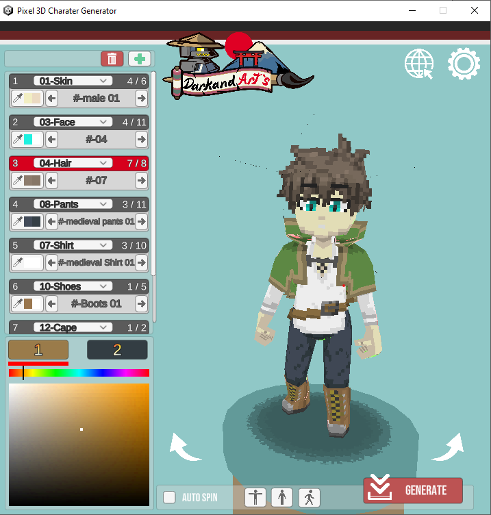 Darkand18's tweet photo. #gamedev #devtool #RPGBakin 
3D Pixel Charater Generator 1.0 is Here!

come and try it!

https://t.co/AfkpeaRiGf
already working on the 1.1 right now! https://t.co/B5BKZELklb
