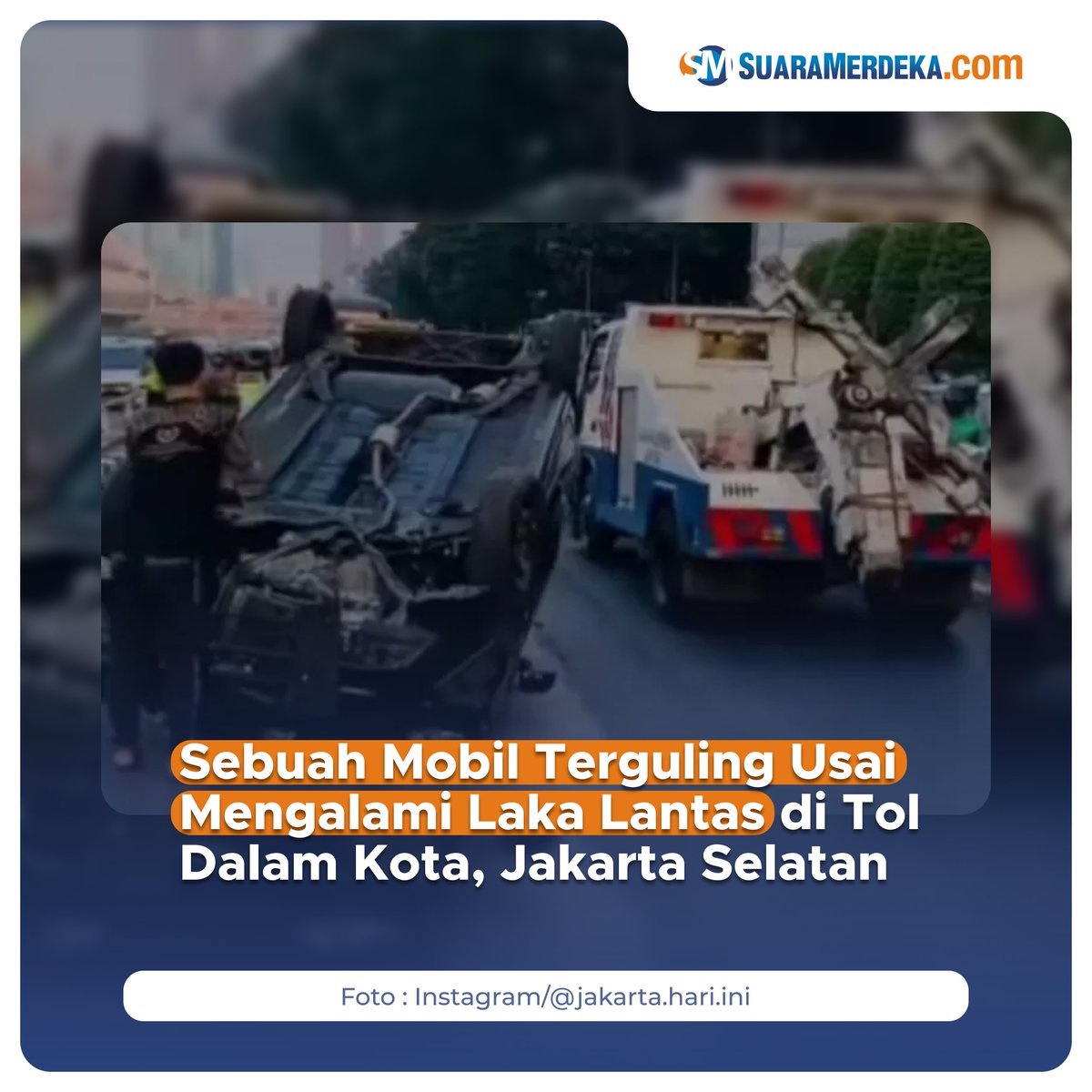 suaramerdeka's tweet photo. Telah terjadi kecelakaan yang melibatkan sebuah kendaraan mobil dekat patung Pancoran Jakarta Selatan, Senin 4 September 2023.
https://t.co/DRmgClmkXH
#suaramerdeka #suaramerdekacom #suaramerdekadaily #lakalantas #mobil #terguling #toldalamkota #jakartaselatan https://t.co/MagmpCnWny