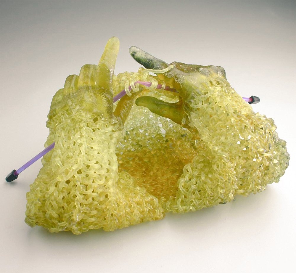 womensart1's tweet photo. Canadian artist Carol Milne creates glass sculptures that mimic the patterns of knitting and yarn #WomensArt https://t.co/8iu57kh5v0