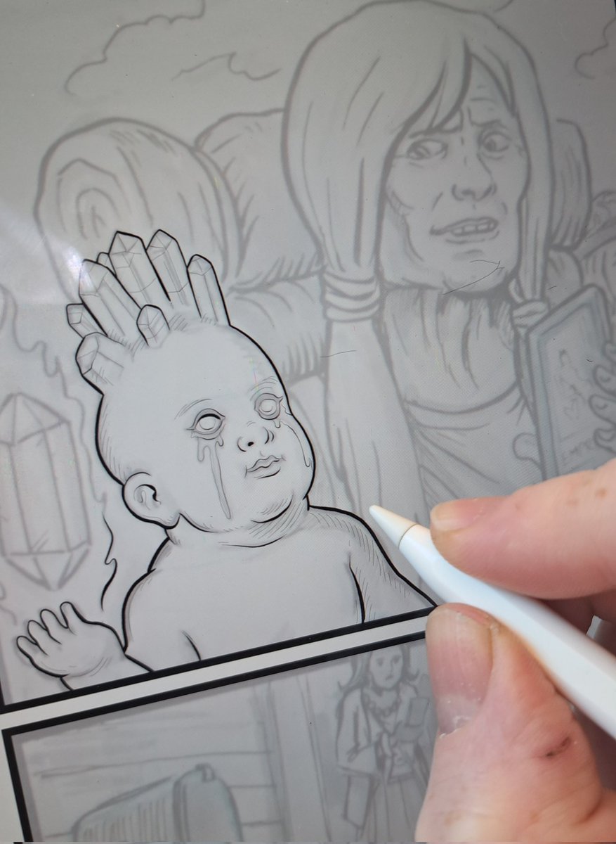 WIP inking @toddlerpillars Graphic Novel - pencils by the amazing @UlrichArtist