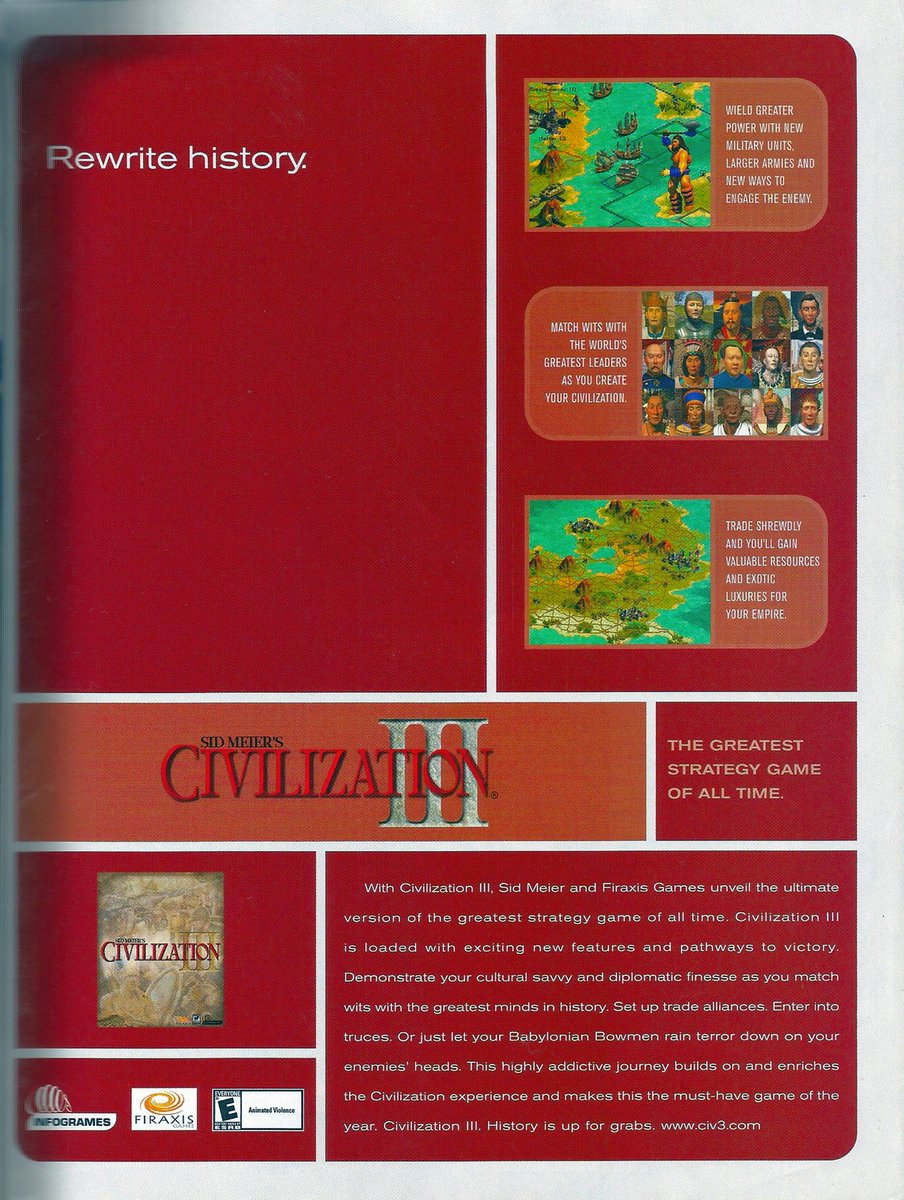 Sid Meier's Civilization III / Print ad / Infogrames / 2001