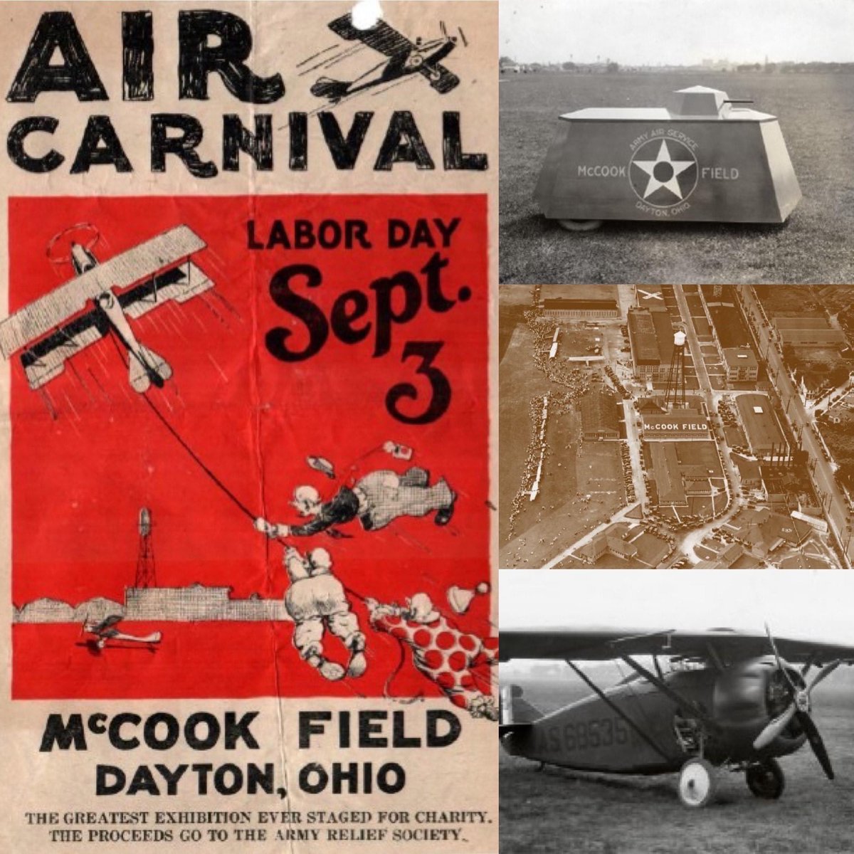 #OTD 3 Sept 1923: come down to McCook Field for our Air Carnival! Only 50¢ for adults & 25¢ for kids. Aerial exhibits & ground displays! @AFLCMCofficial @AFResearchLab @WrightPattAFB @AFLCMCHO