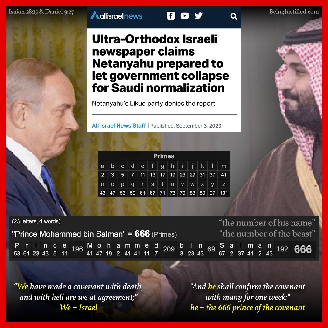 BeingJustified's tweet photo. King Bibi SJ is ROWING INTO THE DEEP, the kingdom of the beast and might be prepared to quit once he fulfills Isaiah 28:15 and starts the end of the world with his BEAST Deal. #SaudiNormalization https://t.co/jcCiwFsDc2