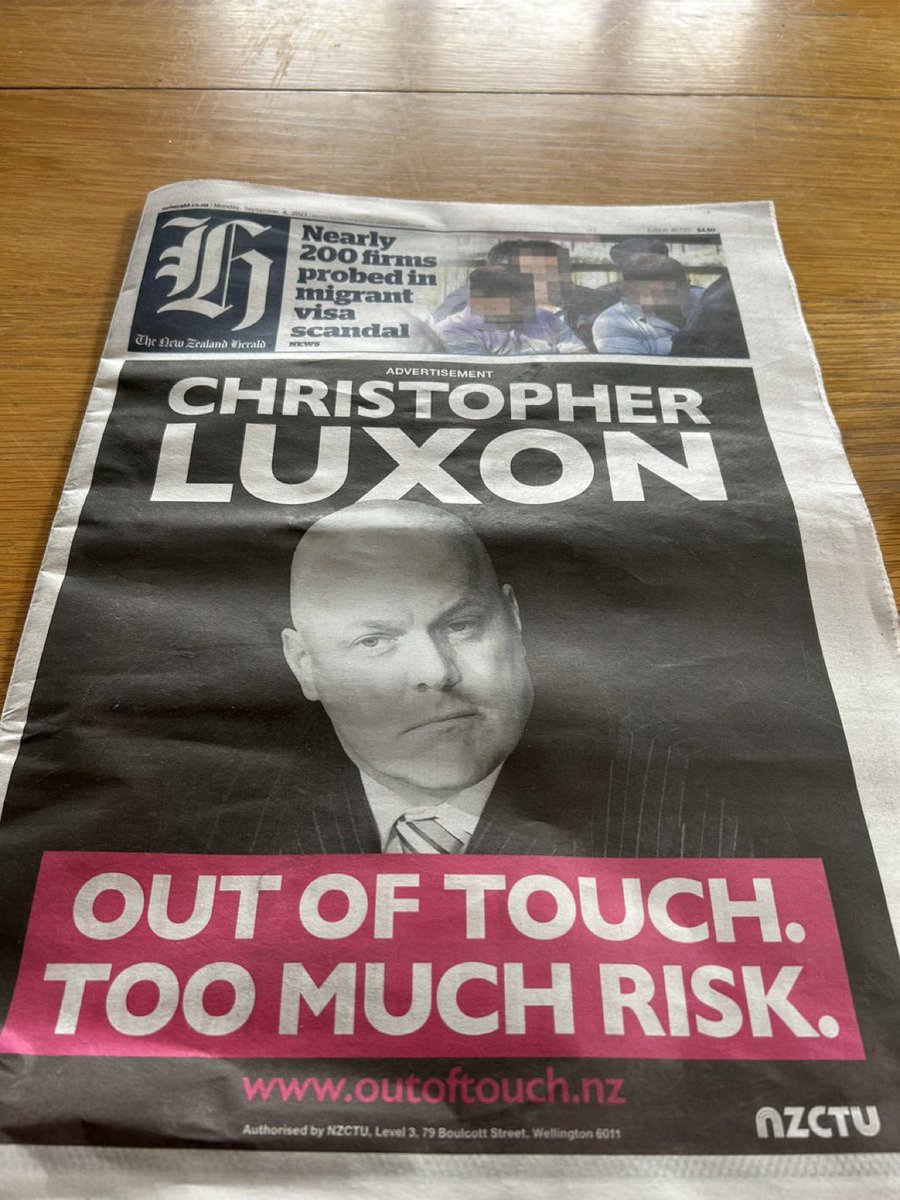 bobmccoskrienz's tweet photo. So the @nzherald will publish this attack ad on @chrisluxonmp but not our ad asking for a discussion on the definition of woman.

Says everything about the tragic state of our media. https://t.co/OX0cKJudd1