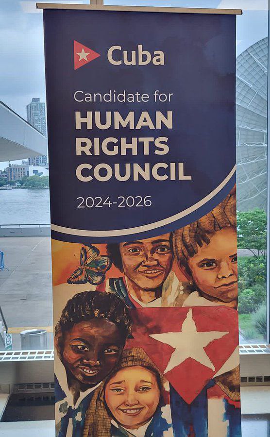 Mmendoza1970's tweet photo. La criminal y cínica dictadura cubana anuncia su postulación para el Consejo de Derechos Humanos de la ONU 2024-2026. Esto demuestra que los sátrapas viven en su propia realidad, por eso escuchamos a los sátrapas de El Carmen hablando de paz después de matar y torturar. https://t.co/uV2EydgJAl