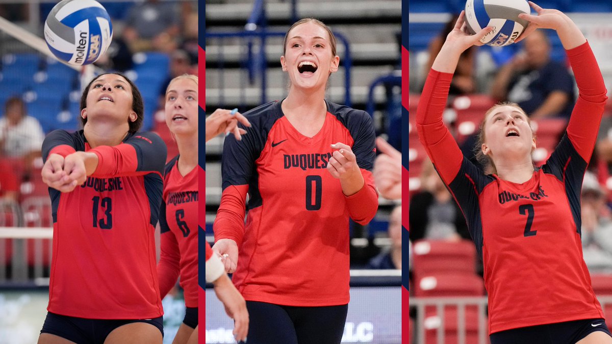 DuqVB's tweet photo. 𝐀𝐋𝐋-𝐓𝐎𝐔𝐑𝐍𝐀𝐌𝐄𝐍𝐓 𝐓𝐄𝐀𝐌

Dukes place three on the RMU/Duquesne Invitational All-Tournament Team

⭐️ Morgan Gish - MVP
⭐️ Avery Hobson
⭐️ Chloe Wilmot

READ➡️ https://t.co/EaUZOL4WwS

#GoDukes | #A10VB https://t.co/FU47diVf6j
