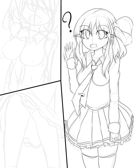 今回はこんな感じのルーミアちゃんでいく
何枚か描いてて他の構図使わないで一枚に詰め込ん見る 