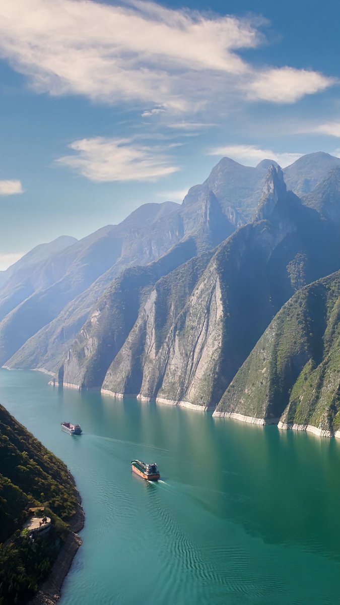 古人诚不欺我，原来诗人眼中的长江三峡真的很美。长江三峡西起重庆市奉节县白帝城，东至湖北宜昌市南津关，全长193千米，沿途两岸奇峰陡立、峭壁对峙，自西向东依次为瞿塘峡、巫峡、西陵峡。#长江三峡