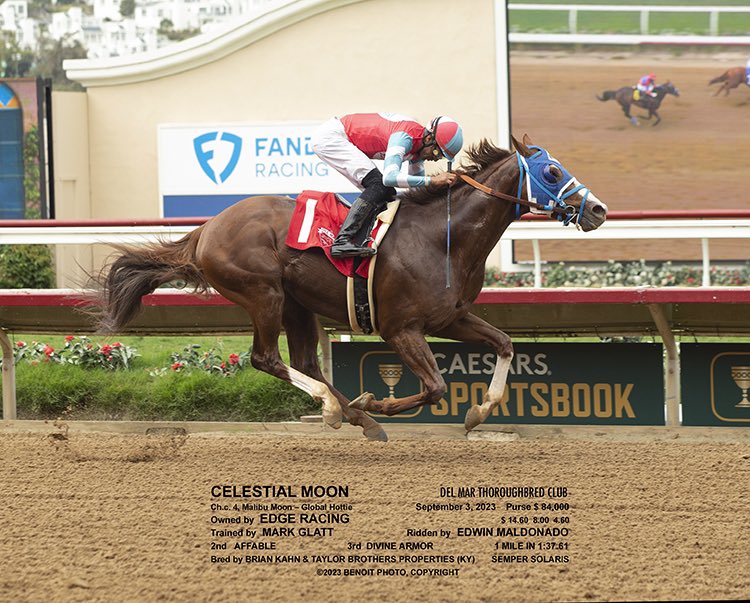Benoit Photo (@benoitphoto_) on Twitter photo Congratulations to the partners of <a href="/EdgeRacing_/">Edge Racing</a> on Celestial Moon’s win today at Del Mar!
View more photos of today’s winners in the link in our bio. Congratulations to the partners of <a href="/EdgeRacing_/">Edge Racing</a> on Celestial Moon’s win today at Del Mar!
View more photos of today’s winners in the link in our bio.