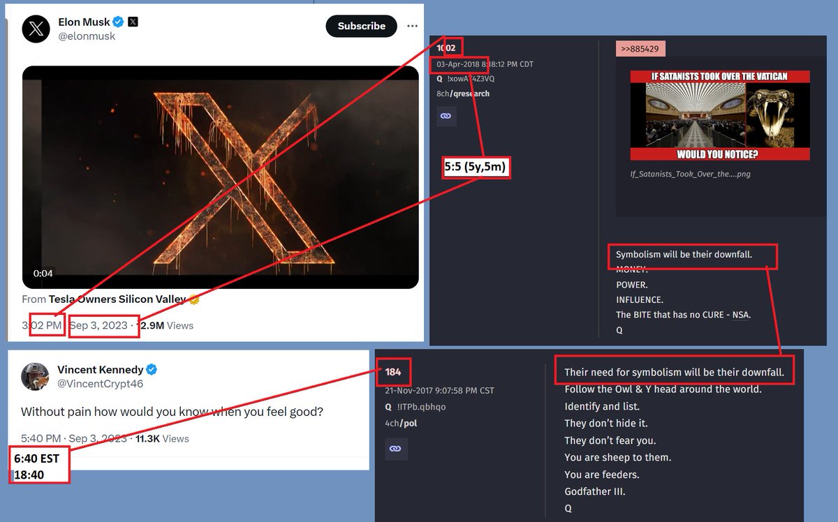 LoD_STL's tweet image. Elon posts at 4:02 PM EST.  5:5 Delta to Q Drop 1002.
Symbolism will be their downfall.
VK posts at 6:40 PM EST.  6:40 &amp;gt; 18:40 &amp;gt; Q Drop 1840
Their need for symbolism will be their downfall.

#TrumpCode #WWG1WGA #NCSWIC