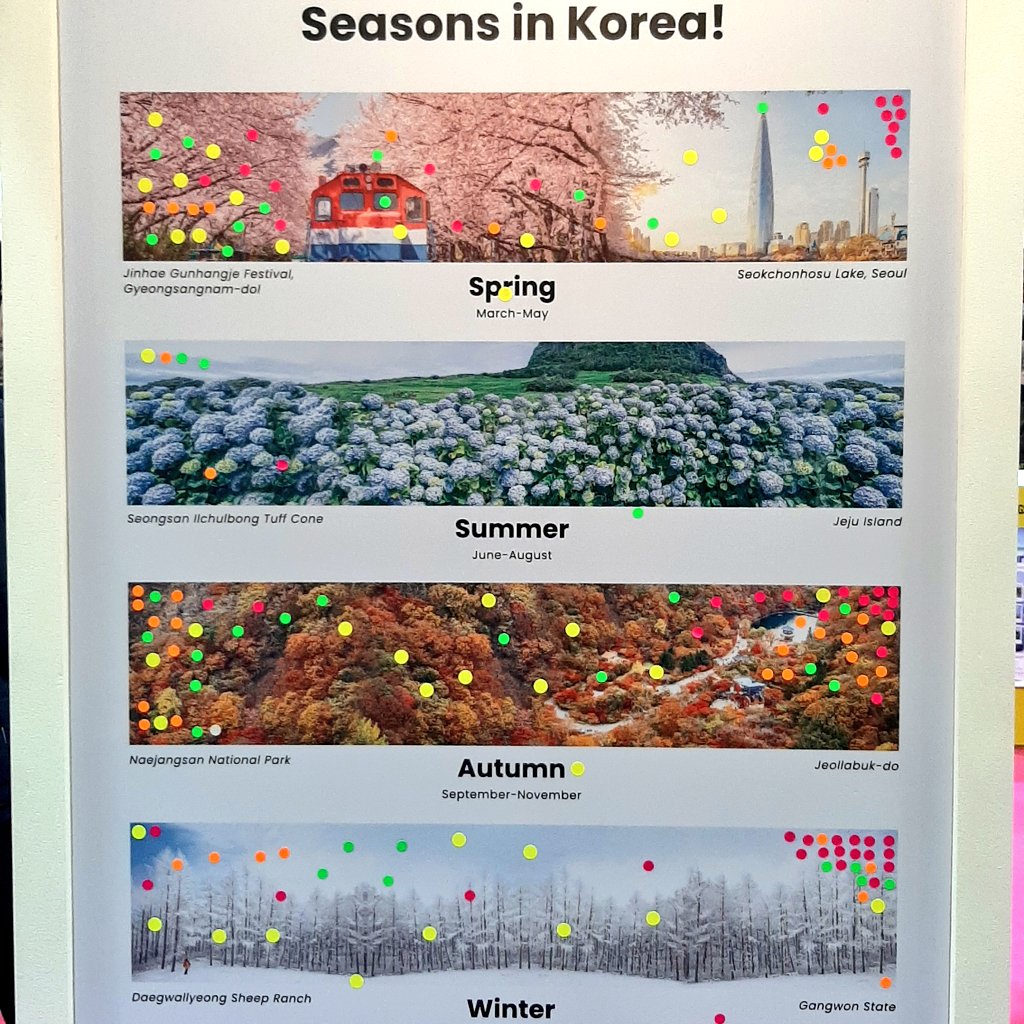 alamanuar_'s tweet image. Hari pertama &amp;amp; ketiga, musim pilihan pengunjung di booth Korea.

Musim panas paling tidak minati kerana panas kering/bahang. Selain itu, boleh berlaku hujan setiap hari.

Cukuplah pernah merasa sekali.

#KTO_Malaysia #Mattafair2023 #SeasonsinKorea #Spring #Summer #Autumn #Winter