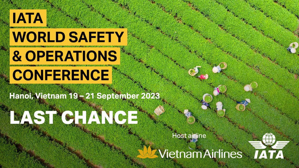 AsianAviation's tweet image. Last chance to register 
The IATA World Safety and Operations Conference (WSOC) is around the corner.  It is your last chance to reserve your seat for this unique and must-attend event about aviation safety, operations, and infrastructure. Register now! #IATAWSOC