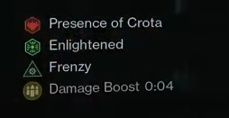 Gigz's tweet image. Community: We want space for more than 4 buffs/debuffs to be displayed at once

Crota: "You're gonna like having 3 BECAUSE I AM HERE"