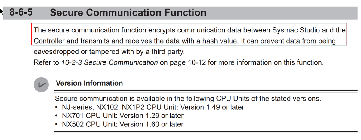 3threes2's tweet image. TLSになっちゃったかもな
NX CPUの抜け穴がFirmware 1.49以上がなくなった
涙
#Omron #SysmacStudio #PLC
