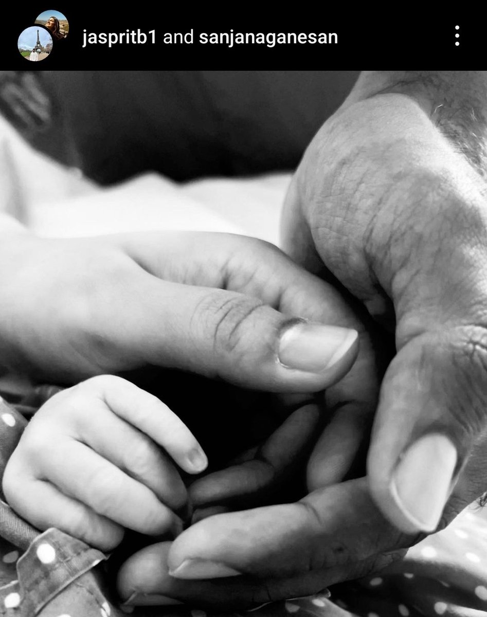 mufaddal_vohra's tweet photo. Jasprit Bumrah and Sanjana Ganesan have been blessed with a baby boy.

They've named their son - 'Angad'. https://t.co/bDzb7eob74