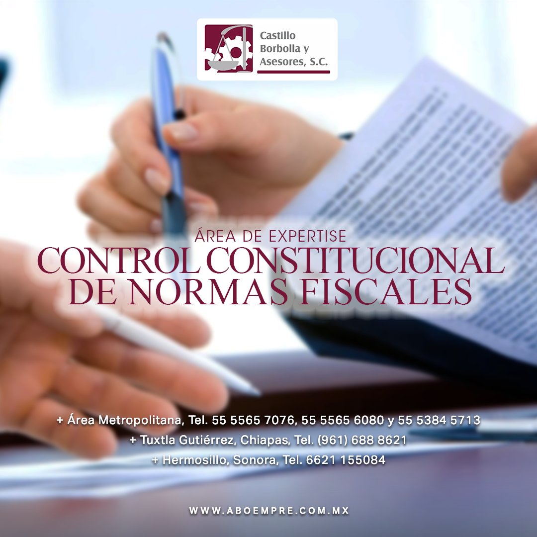 CastilloByA_'s tweet photo. En #CByA nos especializamos en Control Constitucional de #NormasFiscales.

＠ https://t.co/wGtnAkgPyB https://t.co/aiLPuOsduj