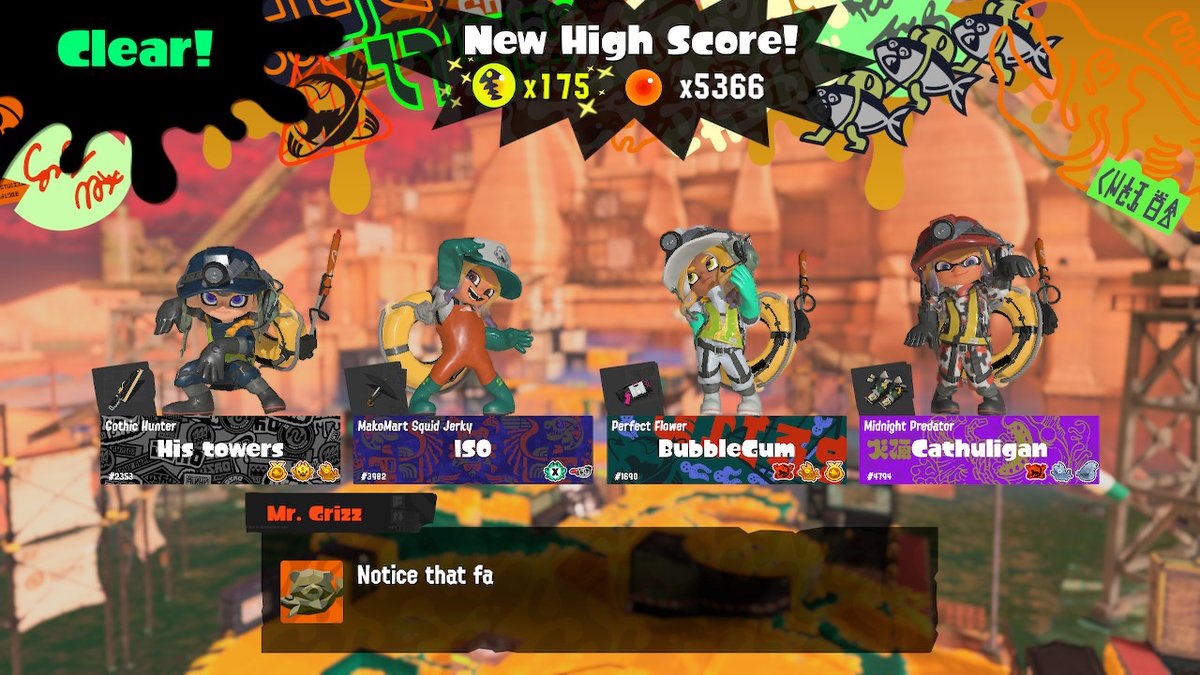 urfavbubblegum0's tweet photo. 175 eggs puts me in the Top 5% again in the latest #BigRun ! Plus I hit 9s and cleared a bunch of Hazard Level Max! I feel proud of all I accomplished this weekend! Thank you to everyone who played with me! #Splatoon3 #NintendoSwitch https://t.co/wM5deIV6Gb