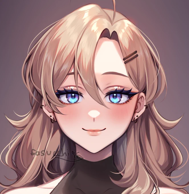 model coloring test w no lineart, wanted to try to do a model w one of my ocs, still tho its not fully seperated and also just a bust up LOL i also kinda wanted to try another style with coloring the eyes :3 (i made this a while i go i think!) 
