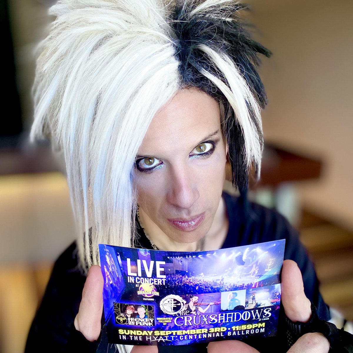 thecruxshadows's tweet photo. Tonight we are performing at Dragoncon in the Hyatt Centennial Ballroom. Come see Frenchie and the Punk at midnight followed by yours truly (The CrüxShadows)— we are looking forward to seeing you all!! https://t.co/wPLVe7GL3e