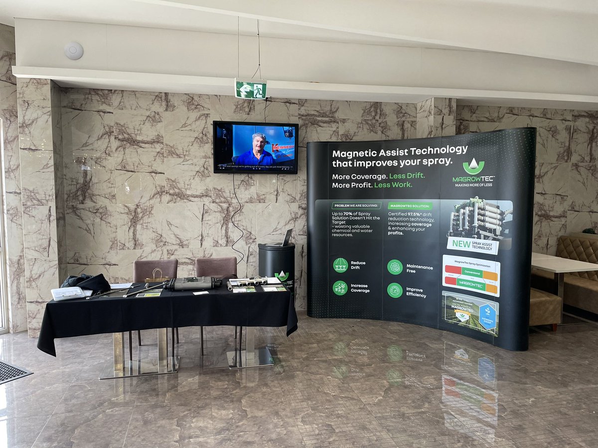 JamesTurtle14's tweet photo. All setup on the exhibition floor for SPAA 2023 Australian Precision Agriculture Symposium in Perth. Great lineup of speakers over the next two days, including me tomorrow! #magrowtec #SPAA https://t.co/j8hxsOHukg