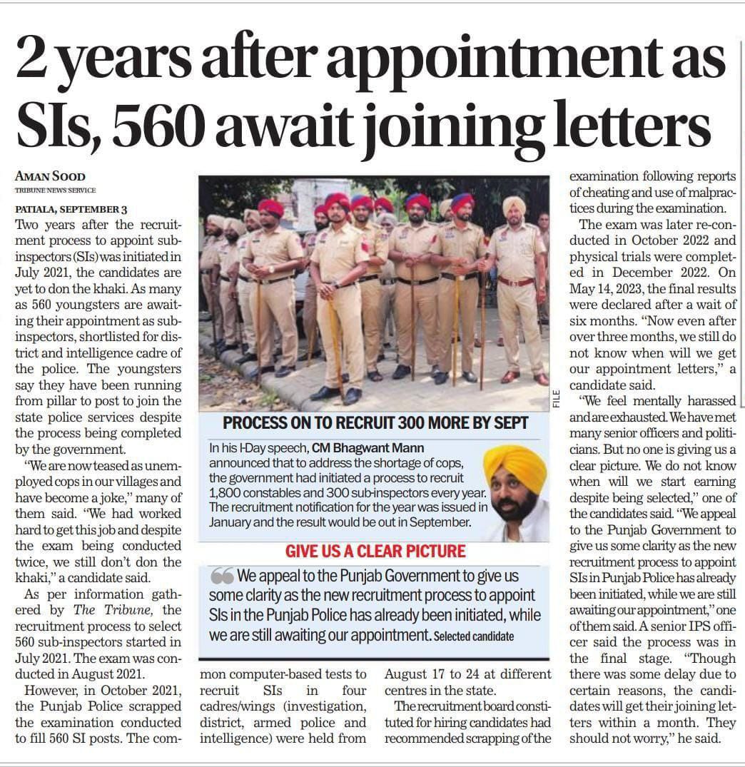 harpreetguria's tweet photo. Dear Cm sir we are unemployed due to your fake promises .we leave our current job after medical and pcc completion . After two year waiting still not get joining pls it's humble request complete the joining process of civilian support staff (IT DOMAIN)@BhagwantMann https://t.co/JuP1PdP9to