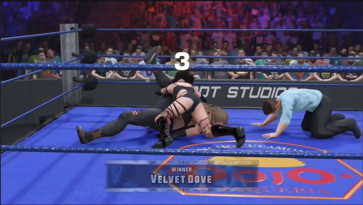 velvetdovelyn's tweet photo. Super fun morning at #RCDT yesterday... I got to hug Ruth McKay! I also reluctantly won both pin falls.. Winning my final 16 match for the first ever women's championship. https://t.co/Sov88DuwSm