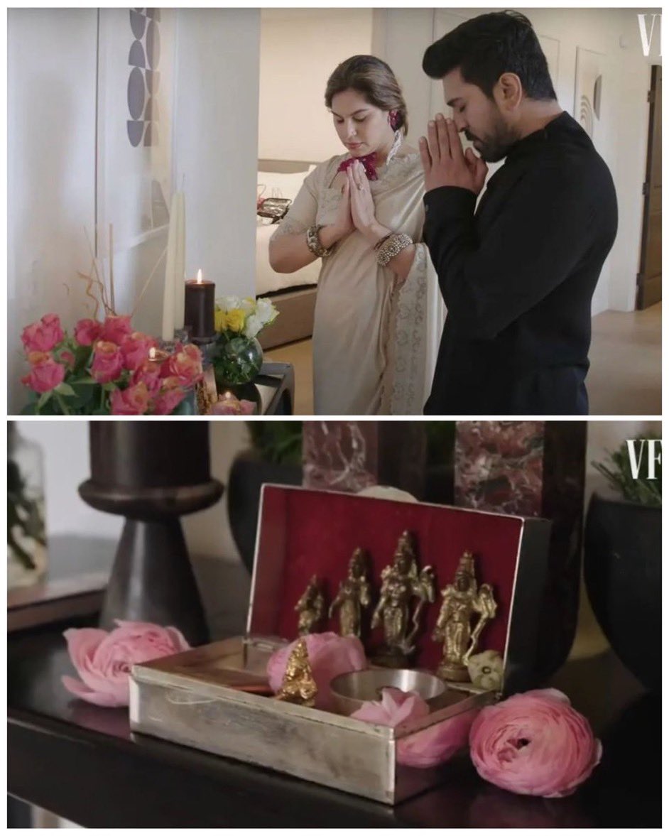BattaKashmiri's tweet photo. Beauty of Sanatan Dharma 😍

"Wherever I go, my wife and I set up a small temple, it keeps us connected to our energies and to India"

 ~ Ram Charan

This one for  @Udhaystalin https://t.co/kc43LfQ0oA
