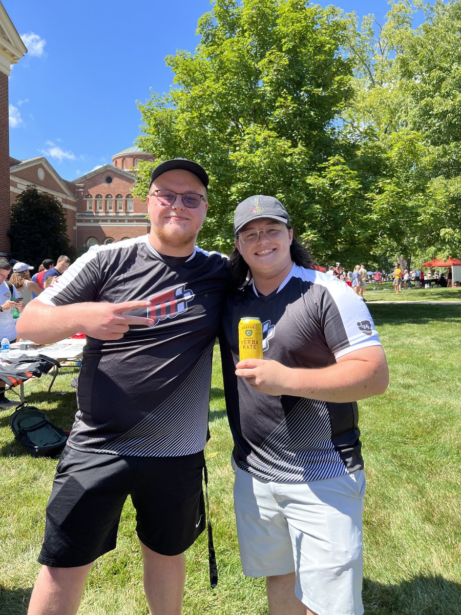 MUOHEsportsClub's tweet photo. The Esports Club is back in session!

Mega Fair was a blast, shoutout to everyone who stopped by our booth and grabbed a delicious Guayaki Yerba Mate to cool down in the heat 🥵 What's your favorite @Guayaki flavor?

P.S. - peep the new club jerseys 👀 https://t.co/W7HUiIMADU