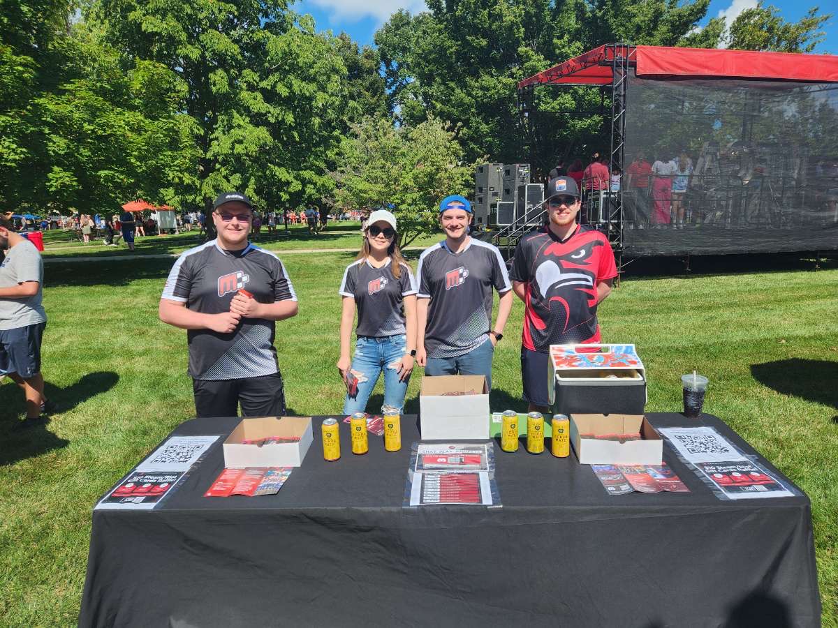 MUOHEsportsClub's tweet photo. The Esports Club is back in session!

Mega Fair was a blast, shoutout to everyone who stopped by our booth and grabbed a delicious Guayaki Yerba Mate to cool down in the heat 🥵 What's your favorite @Guayaki flavor?

P.S. - peep the new club jerseys 👀 https://t.co/W7HUiIMADU
