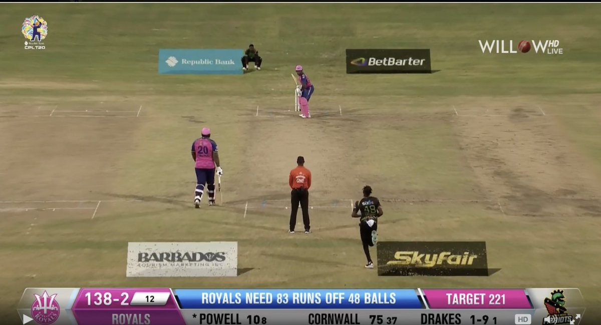 Tuned in to the CPL for the first time this season and after watching less than one over I've been bombarded with ads for 5 different betting/gambling/casino companies.

Mega Casino World - Barbados shirt sponsor
Six6s - St. Kitts & Nevis shirt sponsor
BetBarter
SkyFair
Dream11