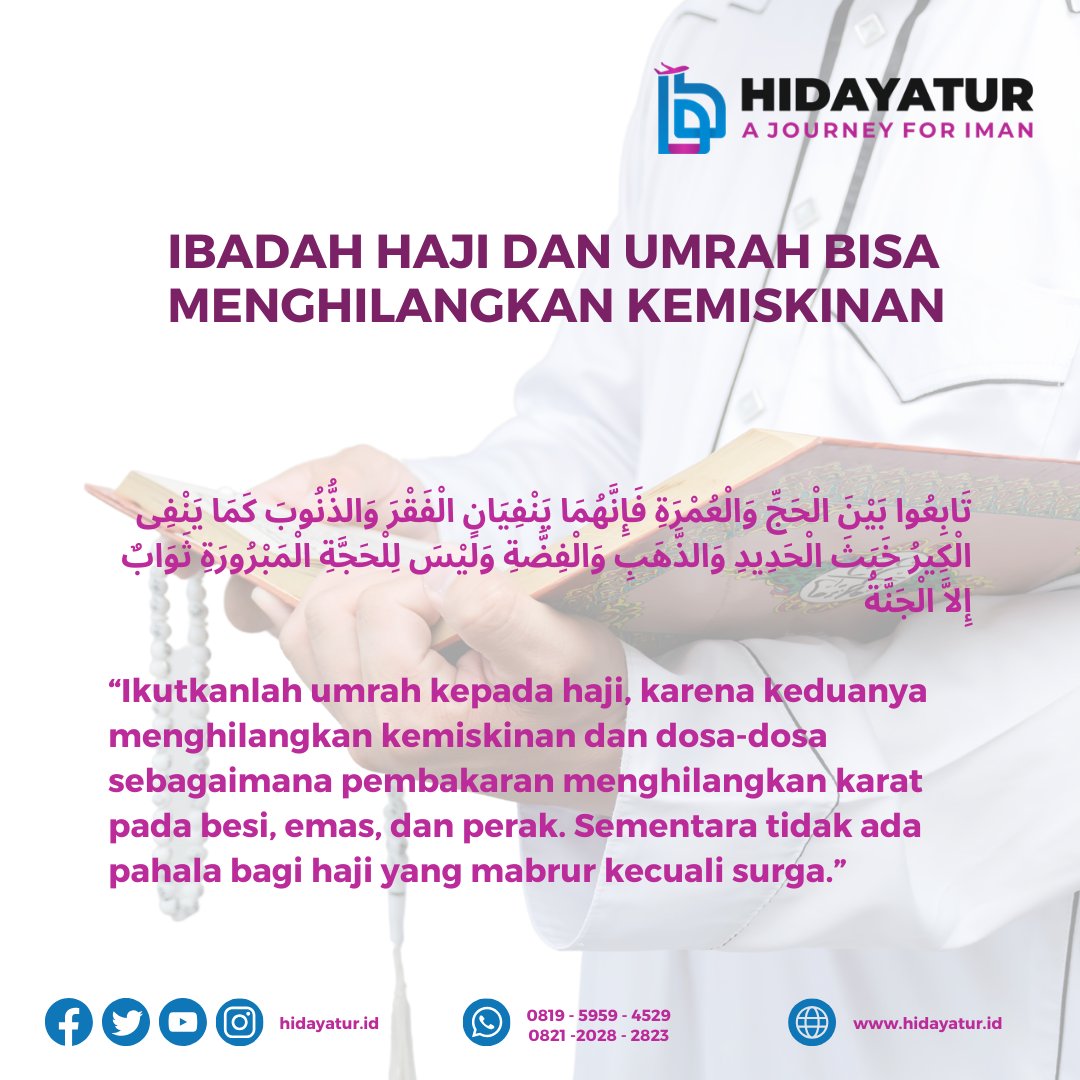 hidayatur_id's tweet image. HADIST UMROH UNTUK MEMBUAT KAYA ATAU TIDAK MEMBUAT MISKIN

#umroh #Hadist #doadoa #hidayatur #umroh2024 #islam #muslim #doa #doadoa #makkah #madinah #umrohbandung #umrohmurah