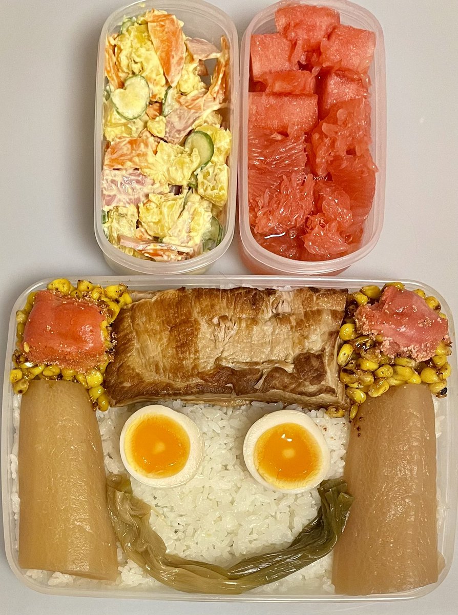 yuuttyryusei's tweet photo. 今日のランチは、角煮弁当です🐷
ドーンと作りました😋食べ応えあり❣️ https://t.co/FCYBl7WaX7